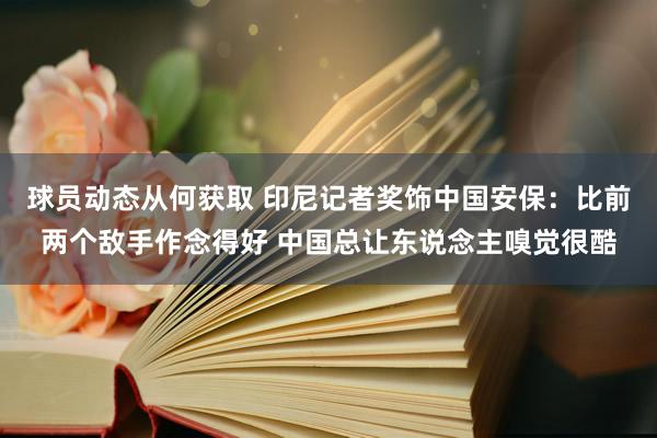 球员动态从何获取 印尼记者奖饰中国安保：比前两个敌手作念得好 中国总让东说念主嗅觉很酷