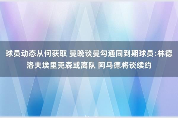 球员动态从何获取 曼晚谈曼勾通同到期球员:林德洛夫埃里克森或离队 阿马德将谈续约