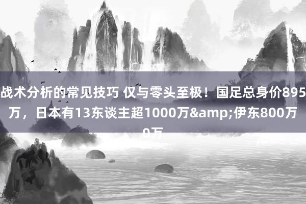 战术分析的常见技巧 仅与零头至极！国足总身价895万，日本有13东谈主超1000万&伊东800万