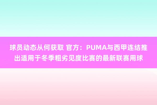 球员动态从何获取 官方：PUMA与西甲连结推出适用于冬季粗劣见度比赛的最新联赛用球