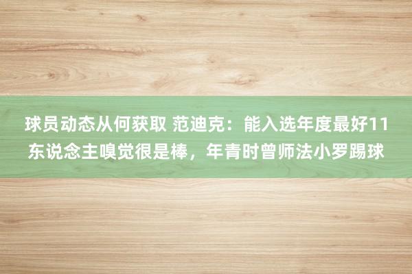 球员动态从何获取 范迪克：能入选年度最好11东说念主嗅觉很是棒，年青时曾师法小罗踢球