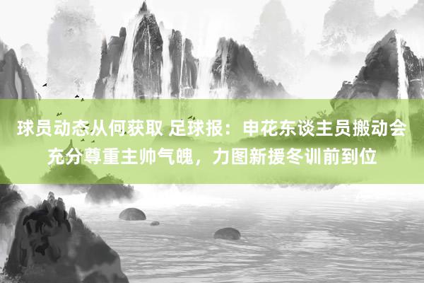 球员动态从何获取 足球报：申花东谈主员搬动会充分尊重主帅气魄，力图新援冬训前到位