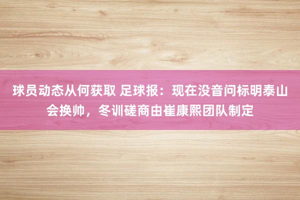 球员动态从何获取 足球报：现在没音问标明泰山会换帅，冬训磋商由崔康熙团队制定