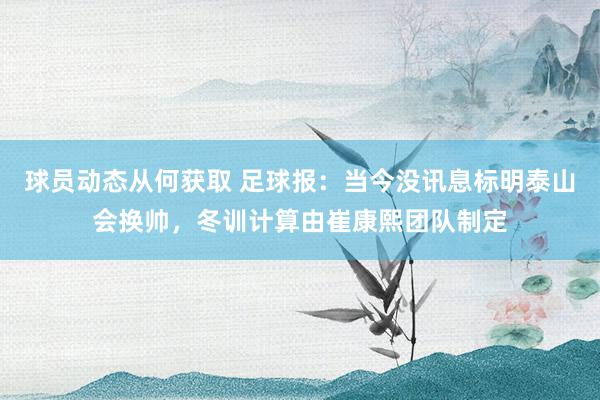 球员动态从何获取 足球报：当今没讯息标明泰山会换帅，冬训计算由崔康熙团队制定