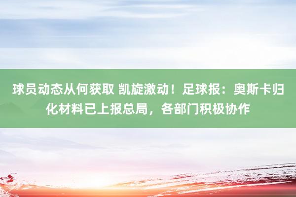 球员动态从何获取 凯旋激动！足球报：奥斯卡归化材料已上报总局，各部门积极协作