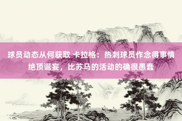 球员动态从何获取 卡拉格：热刺球员作念得事情绝顶诞妄，比苏马的活动的确很愚蠢