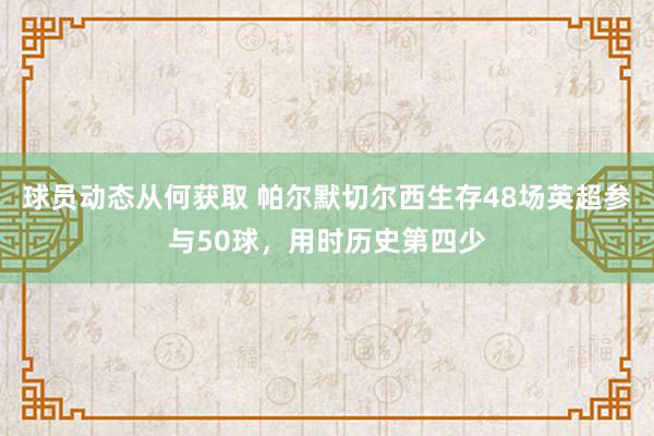 球员动态从何获取 帕尔默切尔西生存48场英超参与50球，用时历史第四少