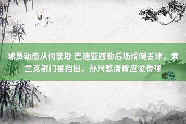 球员动态从何获取 巴迪亚西勒后场滑倒丢球，索兰克射门被挡出，孙兴慜清晰应该传球