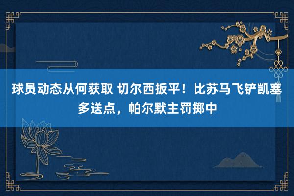 球员动态从何获取 切尔西扳平！比苏马飞铲凯塞多送点，帕尔默主罚掷中