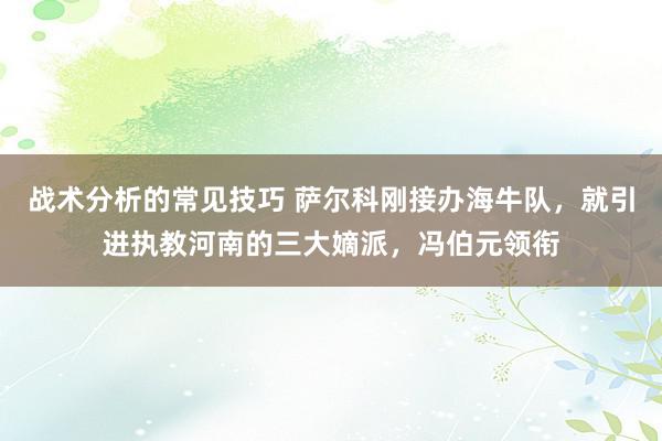 战术分析的常见技巧 萨尔科刚接办海牛队，就引进执教河南的三大嫡派，冯伯元领衔