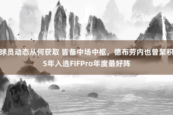 球员动态从何获取 皆备中场中枢，德布劳内也曾聚积5年入选FIFPro年度最好阵