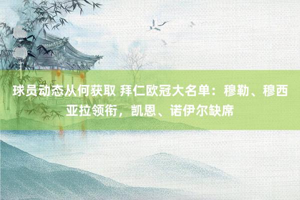 球员动态从何获取 拜仁欧冠大名单：穆勒、穆西亚拉领衔，凯恩、诺伊尔缺席